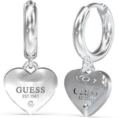 Guess Huggie Me jekleni uhani v obliki srca JUBE03145JWRHT/U