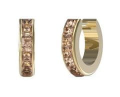 Guess Brezčasni pozlačeni kristalni uhani Huggie Me JUBE03134JWYGPET/U