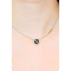 Guess Pozlačena ogrlica Life In 4G Charm JUBN02146JWYGBKT/U