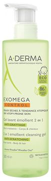 A-Derma Exomega Control 2-v-1 čistilni gel za suho kožo, nagnjeno k atopijskemu ekcemu (Emollient Cleansing