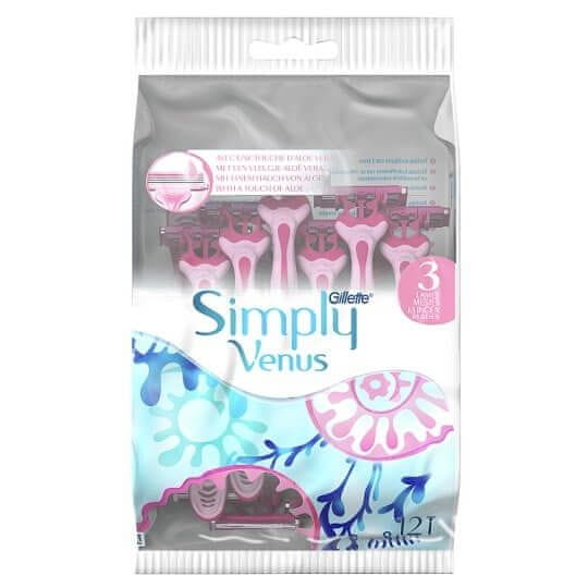 Gillette Britve za enkratno uporabo Simply Venus 3 Plus Yellow 8 + 4 kos