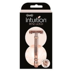 Wilkinson Sword Ženska kovinska britvica Intuition Double Edge Rose Gold (Razor) + 10 rezil