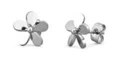 Vuch Čudoviti jekleni uhani Flowers Fleurette Silver