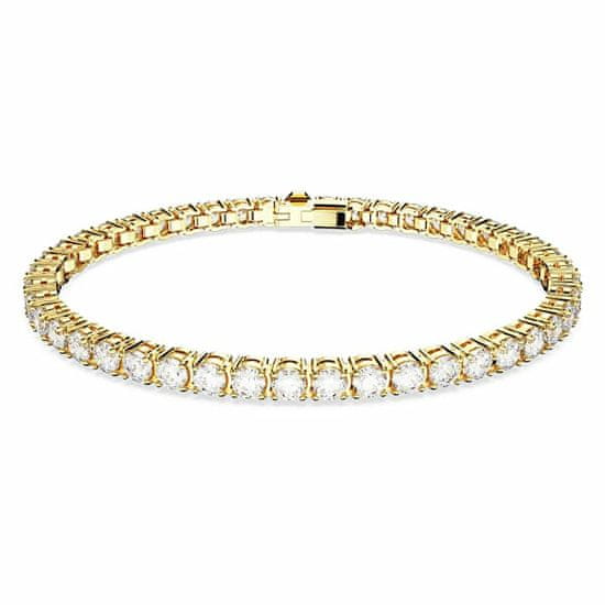 Swarovski Brezčasna pozlačena kristalna zapestnica Matrix Tennis 5657662
