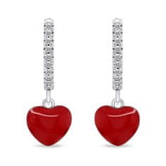 Brilio Silver Romantični srebrni uhani Heart EA761WR