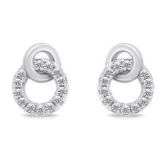 Brilio Silver Decentni srebrni uhani s cirkoni EA779W