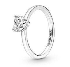 Pandora Nežen srebrn prstan Sparkling Hearts 191165C01 (Obseg 52 mm)