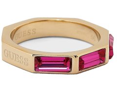 Guess Spodoben prstan z roza kubičnimi cirkoniji JUBR03174JWYGFC (Obseg 54 mm)