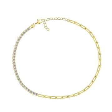 Brilio Silver Bleščeča pozlačena zapestnica s cirkoni BRC68Y