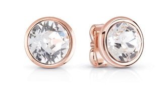 Guess Frontiers pozlačeni uhani s prozornimi kristali JUBE02159JWRGT/U