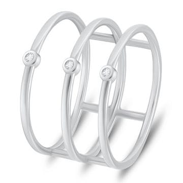 Brilio Silver Originalen srebrn prstan s cirkoni RI069W