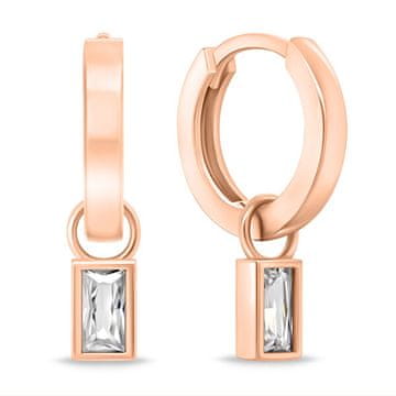 Brilio Silver Minimalistični okrogli uhani 2v1 s kubičnim cirkonom EA840R