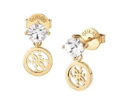 Guess Pozlačeni spuščeni uhani Studs Party JUBE02154JWYGT