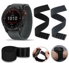 4wrist Najlonski pašček Loop za Garmin Fenix 7S/6S/5S - 20 mm - črn