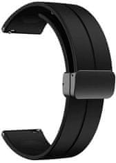 4wrist Silikonski pašček za Garmin Fenix 7S/6S/5S - 20 mm - črn