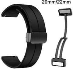 4wrist Silikonski pašček za Garmin Fenix 7S/6S/5S - 20 mm - črn