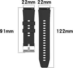 4wrist Silikonski pašček za Huawei Watch GT 2/GT 3 - črn