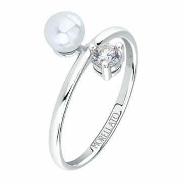 Morellato Brezčasen srebrn prstan s cirkonom Perla SAWM12