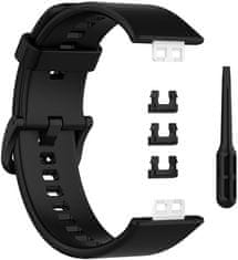 4wrist Silikonski pašček za Huawei Watch FIT - črn
