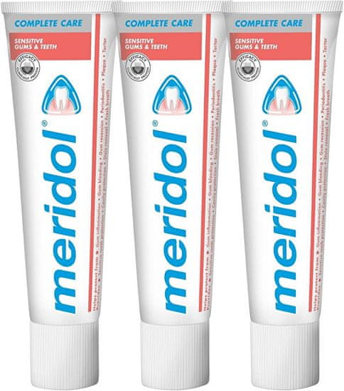 Meridol Zobna pasta za občutljive zobe Complete Care Sensitiv e Gums & Teeth tripack 3 x 75 ml
