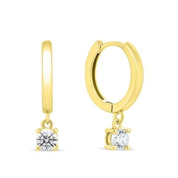 Brilio Silver Pozlačeni obročasti uhani z obeski EA493Y