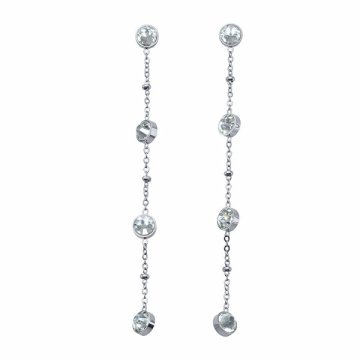 Dolgi jekleni uhani s kristali 42158.E
