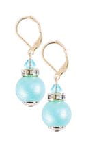 Lampglas Elegantni uhani Turquoise Beauty iz biserov Lampglas ECU51