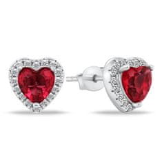 Brilio Silver Romantični srebrni uhani s cirkoni Hearts EA901WR