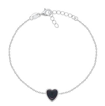 Brilio Silver Minimalistična srebrna zapestnica Heart BRC123WBC
