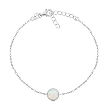 Brilio Silver Srebrna zapestnica s sintetičnim opalom BRC124W