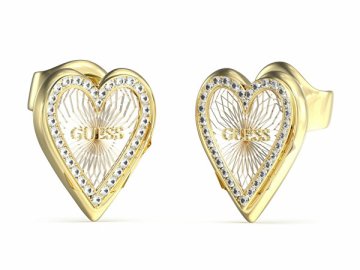 Guess Čudoviti dvobarvni uhani Love Me Tender JUBE03237JWYGRHT/U