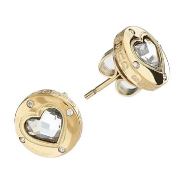 Guess Romantični pozlačeni uhani Rolling Hearts JUBE03349JWYGT/U