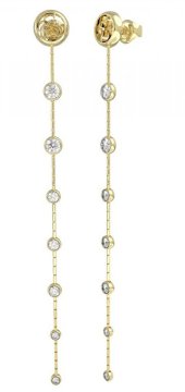 Guess Dolgi pozlačeni uhani Perfect Illusion JUBE03379JWYGT/U