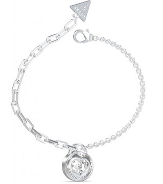 Guess Romantična jeklena zapestnica Rolling Hearts JUBB03353JWRH