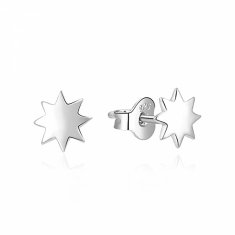 MOISS Minimalistični srebrni uhani Stars E0002491