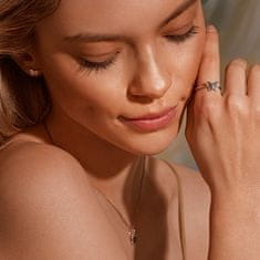 Hot Diamonds Očarljiv srebrn prstan z metuljčkom Flutter DR254 (Obseg 50 mm)