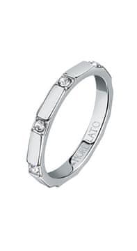 Morellato Eleganten jeklen prstan s kristali Motown SALS85