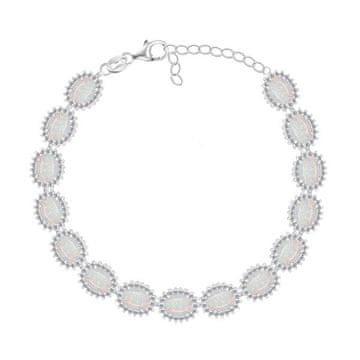 Brilio Silver Čudovita srebrna zapestnica s sintetičnimi opali BRC127W