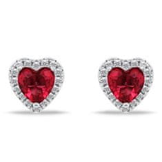 Brilio Silver Romantični srebrni uhani s cirkoni Hearts EA901WR