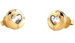 Guess Romantični pozlačeni uhani Rolling Hearts JUBE03349JWYGT/U