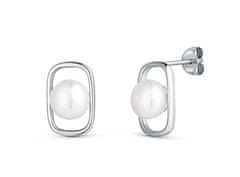 JwL Luxury Pearls Fini srebrni uhani s pravim biserom JL0829