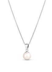 JwL Luxury Pearls Srebrna ogrlica s pravim biserom JL0834 (verižica, obesek)