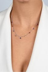 Brilio Silver Srebrna ogrlica z barvnimi cirkoni NCL137W