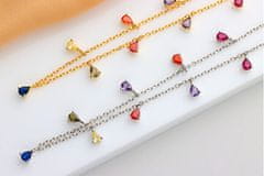 Brilio Silver Srebrna ogrlica z barvnimi cirkoni NCL137W