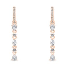 Brilio Silver Elegantni bronasti uhani 2v1 s cirkoni EA995R