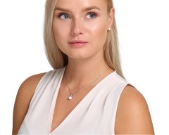 JwL Luxury Pearls Srebrna ogrlica s pravim biserom JL0834 (verižica, obesek)
