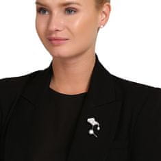 JwL Luxury Pearls Bleščeča broška s kristali 2v1 in pravimi biseri ginka JL0838