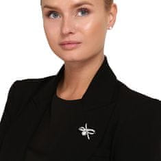 JwL Luxury Pearls Ženska svetleča broška Mašnica s pravimi biseri in kristali JL0842