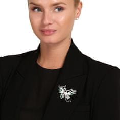 JwL Luxury Pearls Čudovita broška Metulj 2v1 s pravimi biseri in cirkoni JL0845