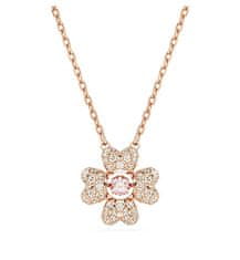 Swarovski Čudovita bronasta ogrlica Štiriperesna deteljica s kristali Idyllia 5674211